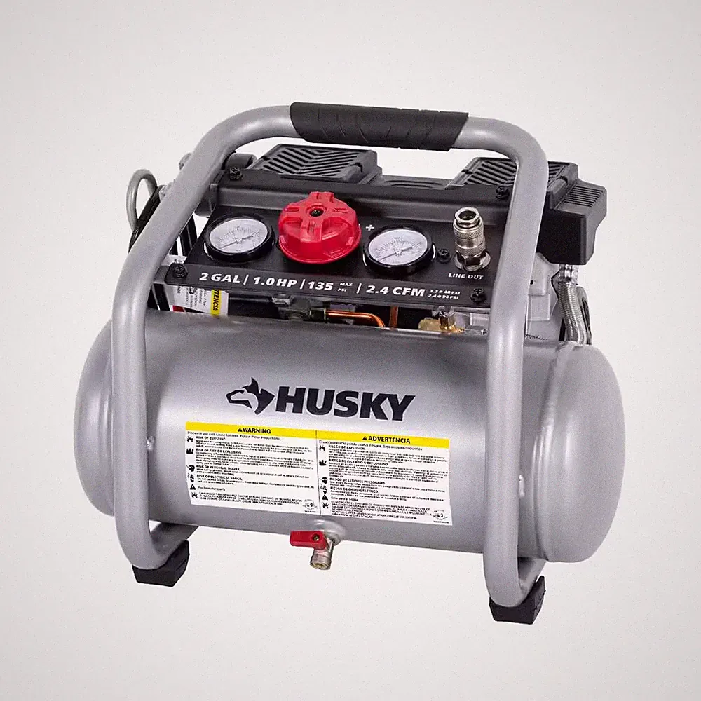 2 Gal. 135 PSI Portable Electric Oil-Free Quiet Jobsite Air Compressor with Dual