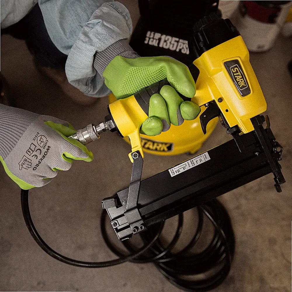 6 Gallons Air Compressor Brad Nailer Straight Nail Gun Staple Gun Bundle Set