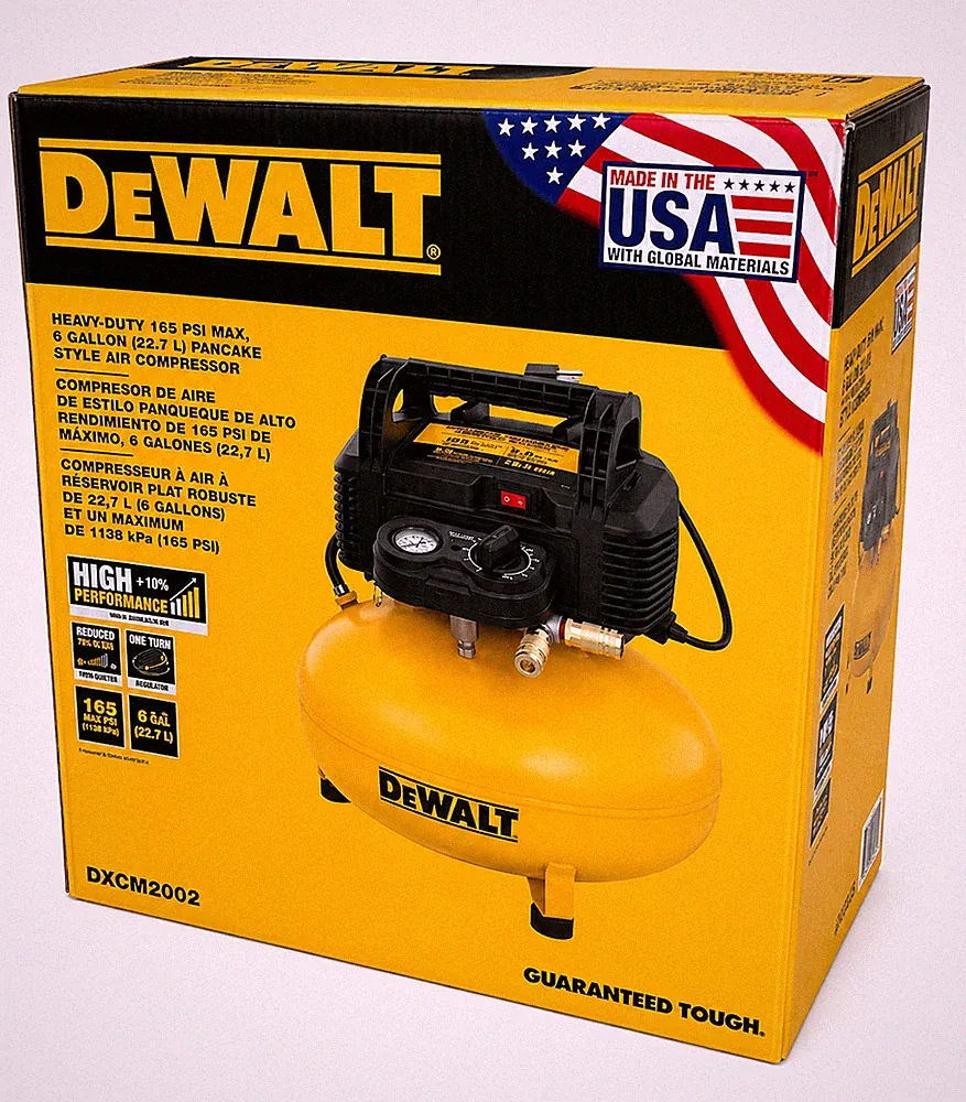 DEWALT 6 Gallon Pancake Air Compressor 165 PSI Portable DXCM2002 NEW