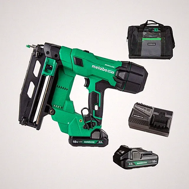 Metabo HPT 18V MultiVolt Brushless Pro 16-GA Straight Finish Nailer Kit, 16 G...