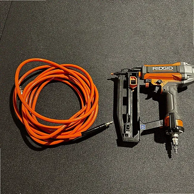 RIDGID Pneumatic 16-Gauge 2-1/2 in. Straight Finish Nailer + 300 PSI Air Hose